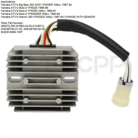 Autopartsclub2018 Ap83662501c 2pcs Regulator Rectifier Fits Yamaha Big Bear 350 Yfm350 4wd 1987-1994 Atv