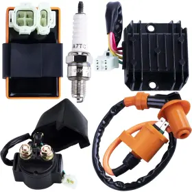 Cncmotok 788601479950 High Performance Racing Gy6 Ignition Coil Voltage Regulator Rectifier Solenoi