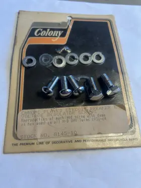 8145-10 Colony Harley Davidson Chrome Circuit Breaker Voltage Regulator Screws