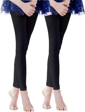 6239049gg0a Daydance Black Girls Footless Tights For Dance Ballet 90 Denier 2 Pairs