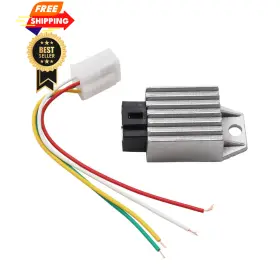Grebizan Xl-zlq-bby2 12v 4 Pin Voltage Regulator Rectifier Cable Wire Connector Kit For Gy6 Gray