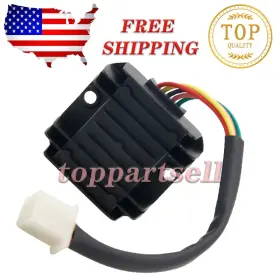 Toppartsell 686558678320 Fits For Gy6 50cc 125cc 150cc Honda Cg125 12v 5 Wire Voltage Regulator Rectifier